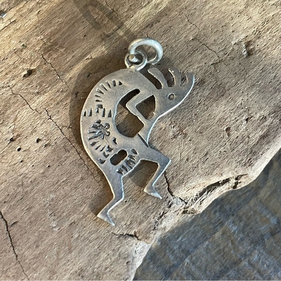 Kokopelli Sterling Silver Pendant Charm Double Sided - Picture 8 of 10